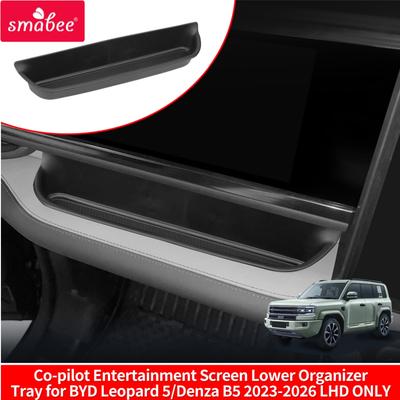 AQ2 Smabee for BYD Denza B5/Leopard 5 2023‑2026 (Not Fit Flash Charge) Co‑pilot Entertainment Screen Lower Organizer Tray TPE Access