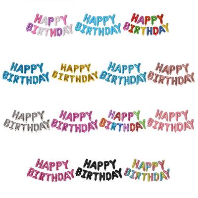 16-inch Happy Birthday Letter Balloon Set - Aluminum Film Birthday Decorations
