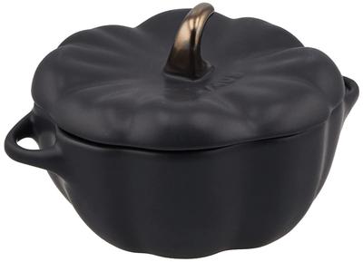 Staub Cocotte 12 cm, hitzebeständige Keramik, mikrowellengeeignet, japanische Keramik-Kürbis-Cocotte „Kürbisschwarz“ [Autorisiertes Produkt] 40508-548