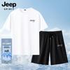 JEEP SPIRIT Men's Ice Silk Quick-Dry T-shirt and Shorts Set
