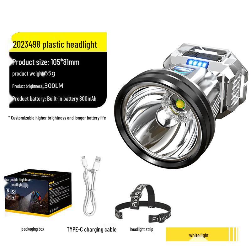 Dual-Light LED Laser Cannon Rechargeable Headlamp - Super Bright, Long Battery Life, Ideal for Night Fishing