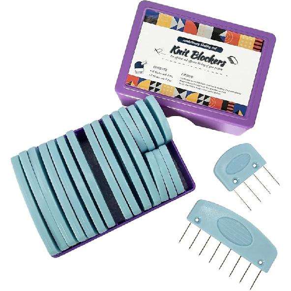 20Pcs Knit Blockers Pins Kit, Knit Blocking Combs for Crochet Knitting Blocking Board Mats, Crochet Blocking Pins for Crochet Projects Sewing Lace