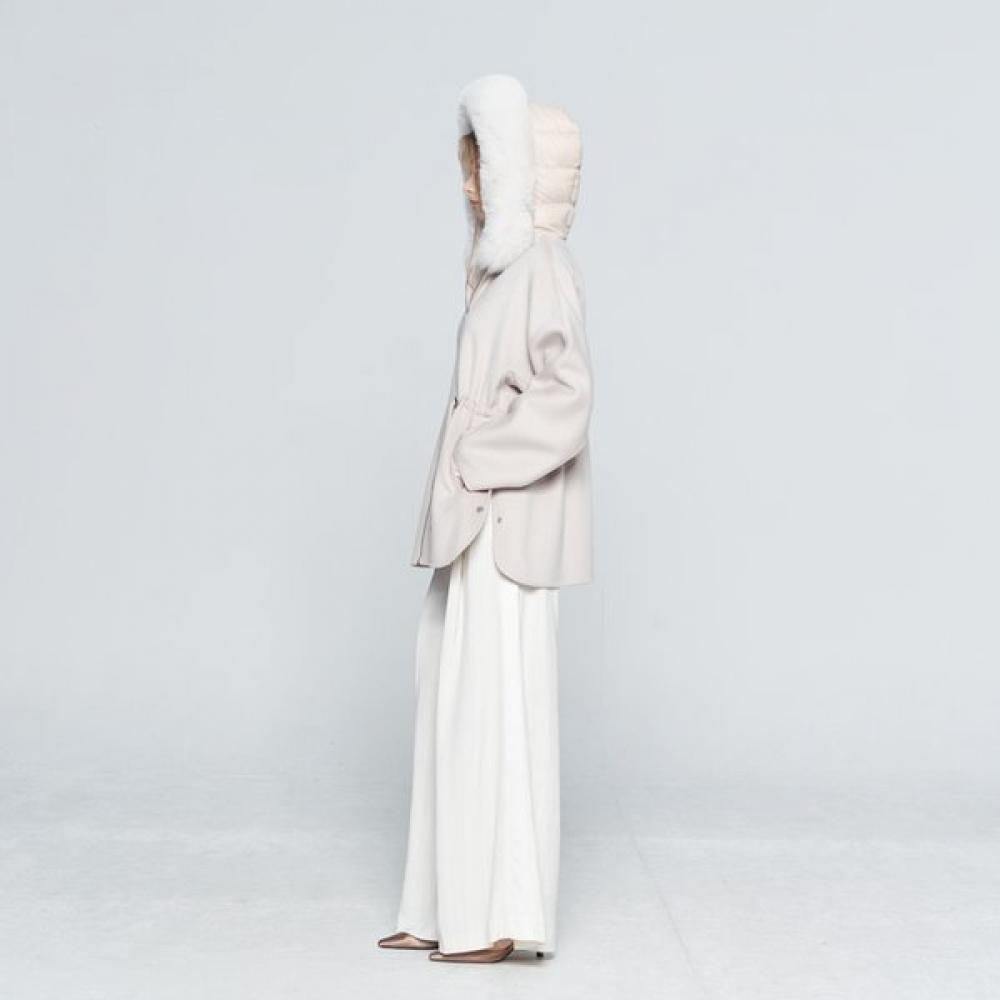 Sabatier Jachetă Pelerină din Lână cu Guler de Blană de Vulpe J22490ss