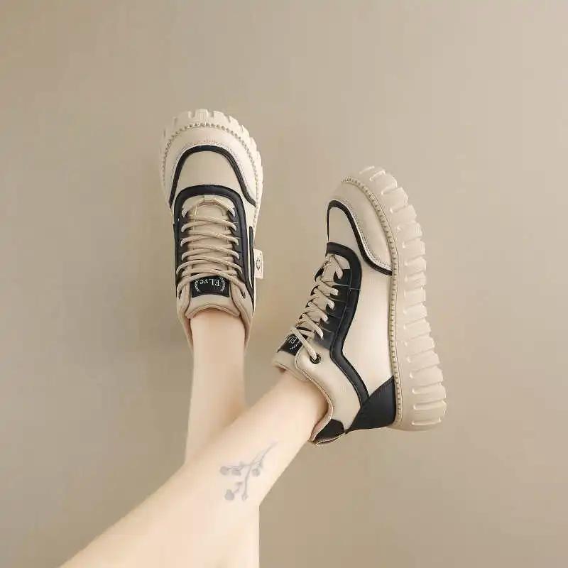 Fashion Synthetic Leather Tan Woman Boots For Lady Therapeutic Luxury Design Sneakers White Skateboard Shoes Sport Classical