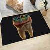 Dentist Tooth X-Ray Graphic Printed Flannel Doormat Dental Instruments Non-Slip Bathroom Kitchen Entrance Carpet Floor Decor