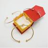 Rose Gold Heart Knot Bangle - Versatile European & American Open Bracelet for Women