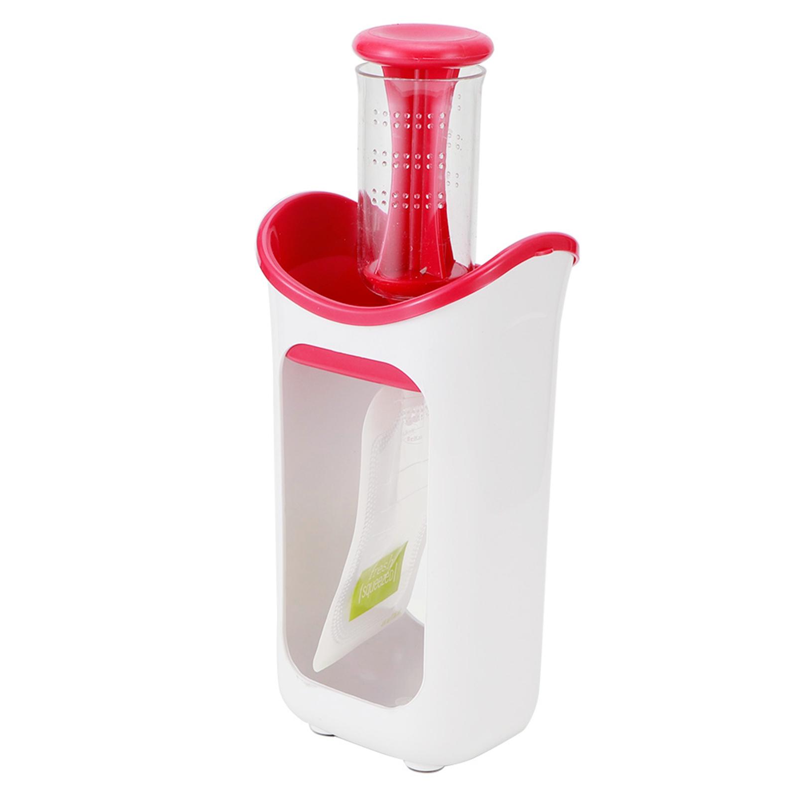 

Squeeze Station Press & Store System Portable Children Fruit Puree Squeezer Food Pouches for Home Kitchen(Blue )