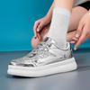 Goldene Luxus-Designerschuhe für Herren Mode Lässig Glänzend Herren Skateboard-Sneaker Plateau Glitzer Stilvolle Damen Sportschuhe