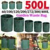 Garden Waste Bag 60L-500L Large Capacity Garden Bag Foldable Reusable Waterproof Leaf Sack Weed Trash Can Container Yard Leaf