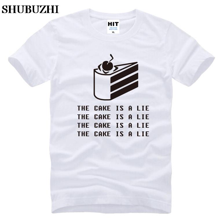 Portal 2 T Shirt Unisex game Unisexs short sleeve The Cake Is A Lie Tshirt cotton top tees S