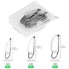 30pcs Carbon Steel Weedless Wacky Rig Fishing Hooks Assorted 1/0-3/0 Sizes for Freshwater Saltwater with Storage Box
