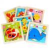 Dětská hračka Dřevěné puzzle Malý rozměr 11*11cm Dřevěné 3D puzzle Jigsaw pro děti Dětské Kreslené Zvířecí/Dopravní Puzzle Vzdělávací hračka