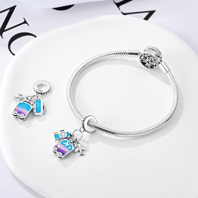 Fit Original Bangle Bracelet Ladybird Lucky Clover Charms Beadscopper Cross Charm Pendent Dangle Diy Women Jewelry Gift