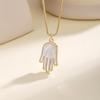 Nidin Fashion Necklace Hamsa Hand Pendant Enamel Turkish Evil Eye Lucky Amulet Palm Clavicle Chain Jewelry Gift For Women Men