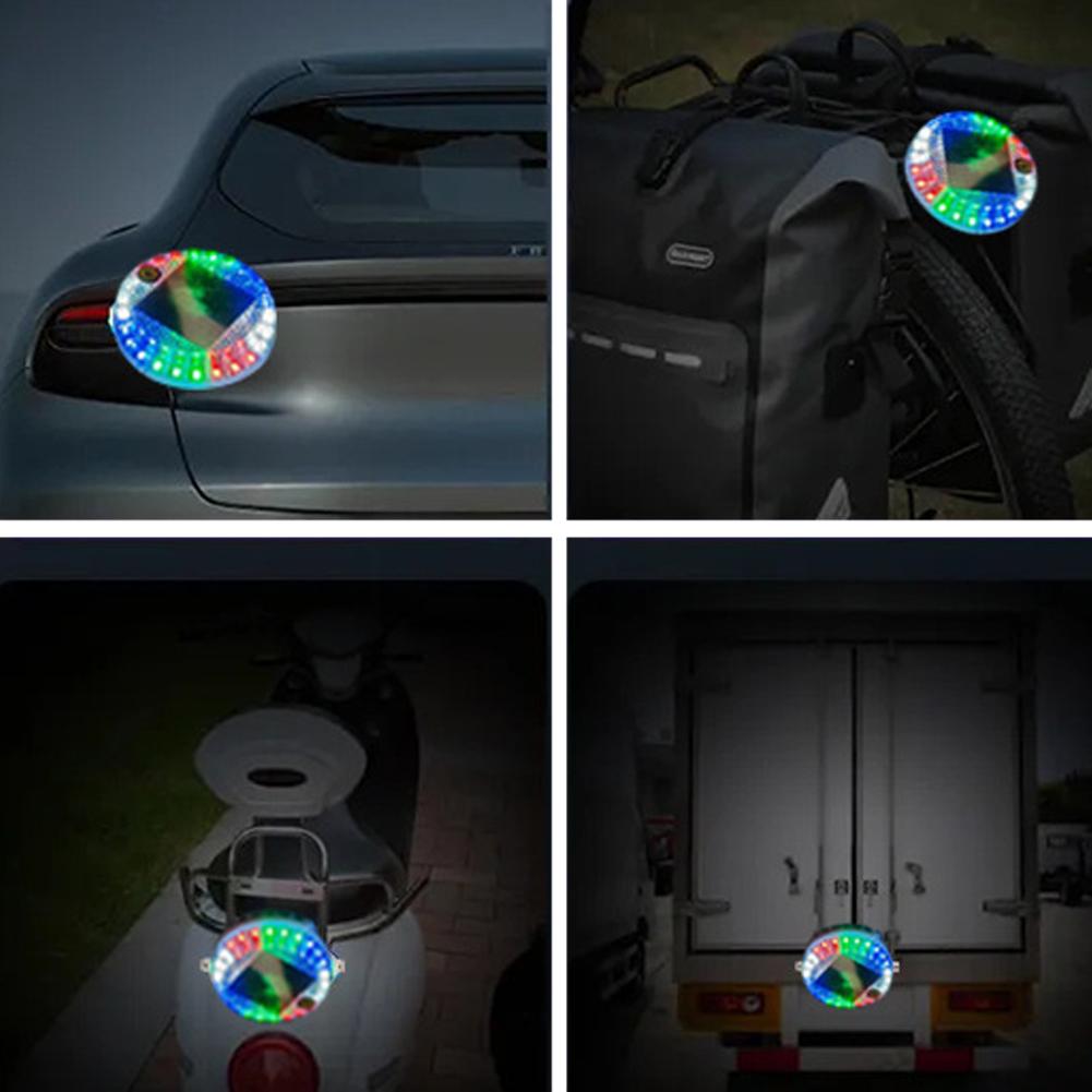 Car Round Solar Energy Warning Light LED Flashlight Indicator In-Night Caution Strobe Warning Light Running Lamp For All Vehicle