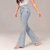 Women's Button Stretch Flare Jeans Pull On Jeans Denim Pants Regular Fit Jean