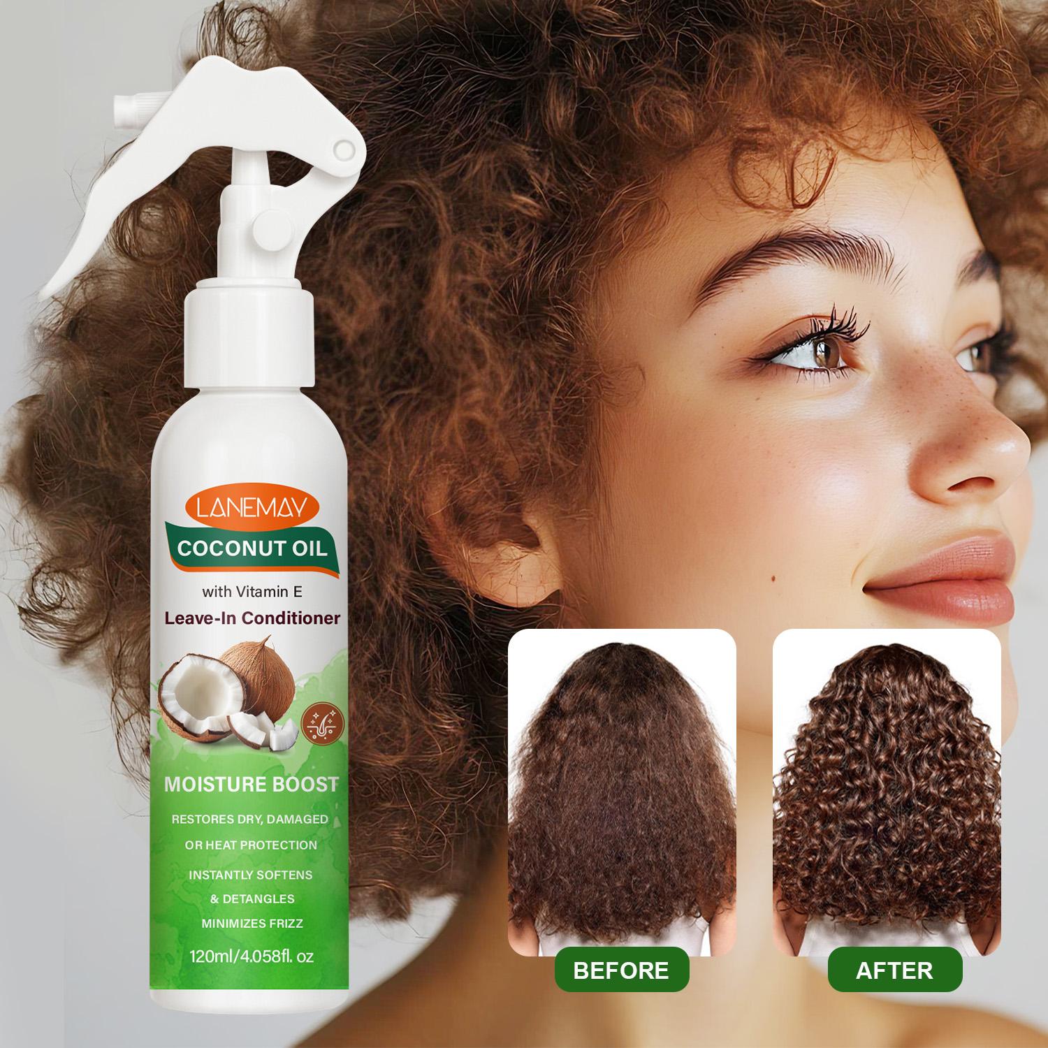 

Coconut Oil Leave-In Conditioner-Moisturizes And Strengthens Hair-Enhances Shine & Smoothness-Suitable For All Hair Types, 120ml