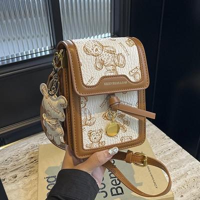 Bolsa de celular feminina transversal 2025 nova moda design de nicho bolsa quadrada pequena de ombro único para celulares