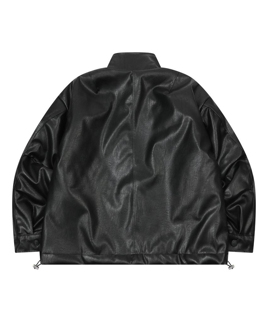 MUCENT Rude Leather High-Neck Blouson Leather Jacket Unisex