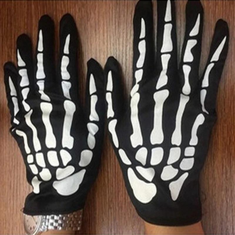 Halloween Gloves Black White Makeup Props Halloween Supplies Naturalness Skull Ghost Claw Gloves Festival Products