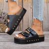 Large Platform Birkenstock Sandals Spring/Summer New Metal Buckle Beach Shoes