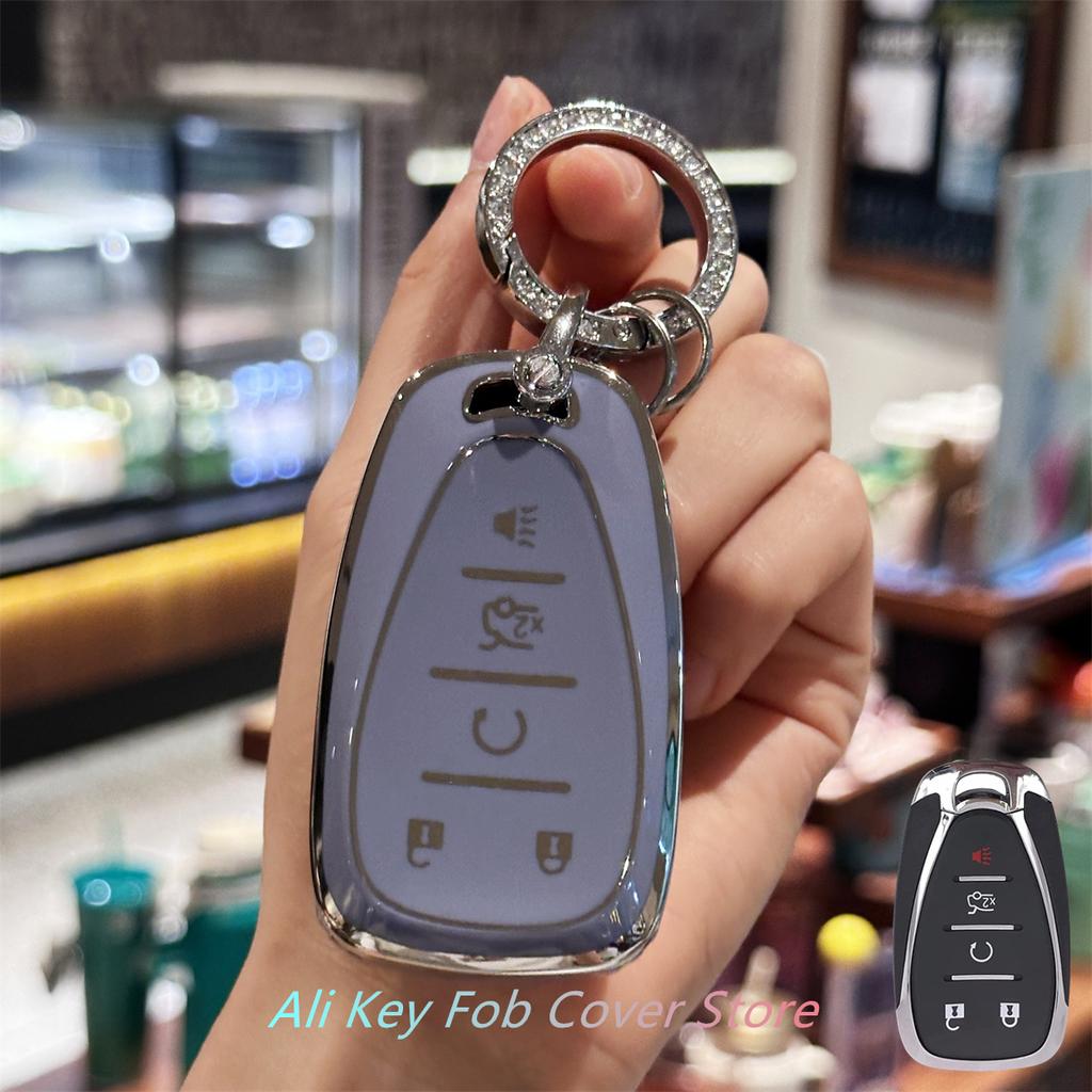 Key Fob Cover with Keychain Lanyard for Chevy Malibu Camaro Blazer Cruze Sonic Volt Equinox Spark Remote Key Vehicle Accessories