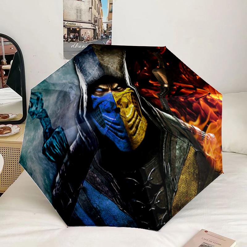 Warriors Of The Mortal Kombat Umbrella 8-Frame for Travel, camping, Casual Lightweight Portable Umbrella, Essential for every family Holidays Gift