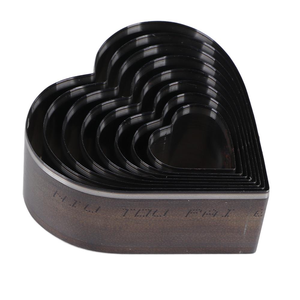 8 ks se úložným boxem Tvar srdce Děrovací nástroj Dutý děrovací set pro kožené výrobky, látku, pěnu