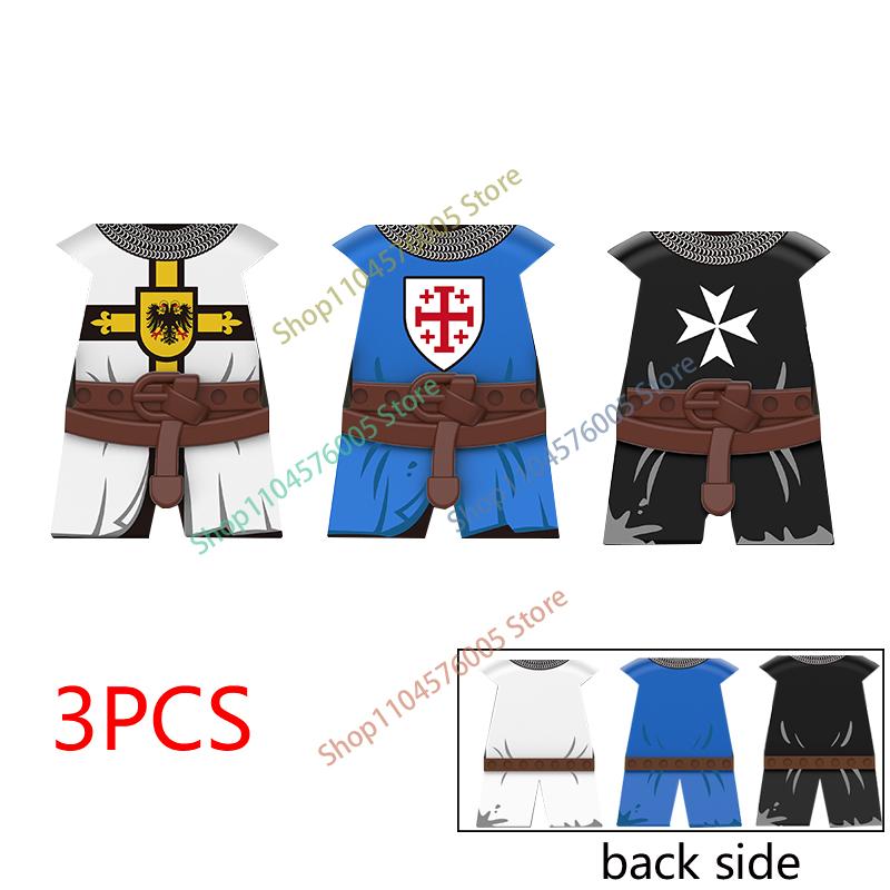 MOC Castello Medievale Cavaliere Armatura Figura Parti Blocchi da Costruzione Tempio Aquila Nera Cavaliere Guerriero Armi Accessorio Mattoncini Giocattolo T01