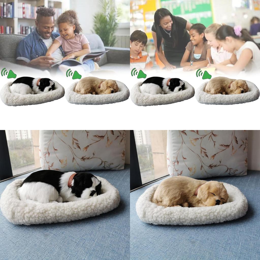 Modello di Cane Peluche con Respirazione Realistica Decorazione per la Casa con Pelliccia Sintetica per Fotografia e Uso Regalo