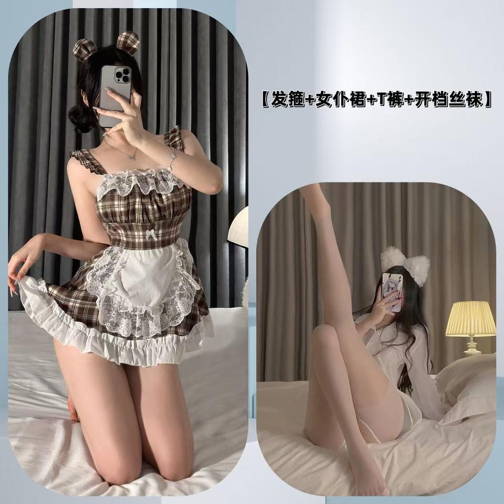 Sweet Seduction Maid Uniform Dating Robe Babes Campus JK Suit Maid Dress Seduction Lingerie