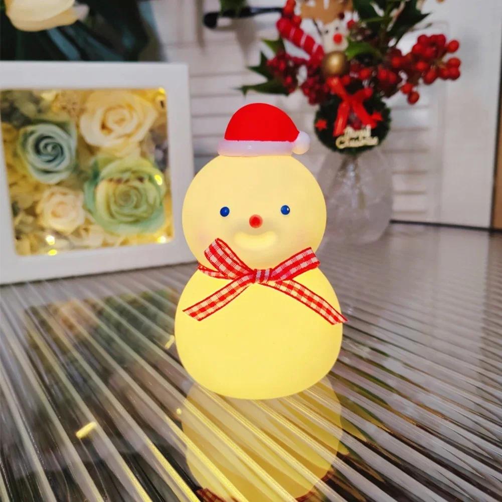 Christmas Snowman Night Light Winter Xmas Decor Housewarming Gift Snowman Night Light for Home Party Desktop Bedroom Living Room