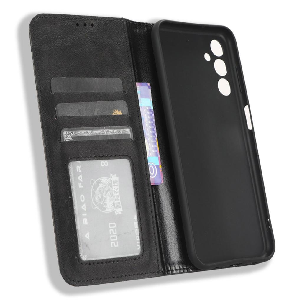 Für Samsung Galaxy M14 5G Retro Handyhülle PU-Leder Handy-Ständer Geldbörse Schutzhülle