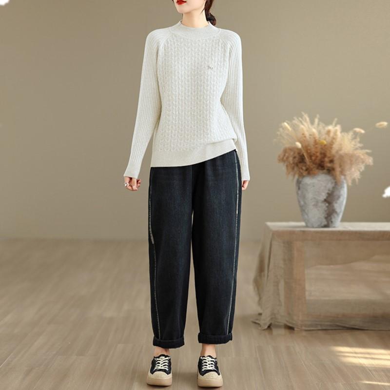 Pull-over tricoté décontracté oversize vintage printemps automne hiver pulls femmes