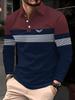 Stylish long-sleeve striped polo shirt, casual and versatile for daily wear.