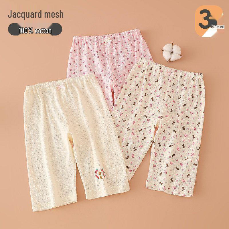 Kinder-Baumwoll-Pyjamashorts - Cartoon-Print, Locker und Leicht für den Sommer
