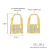 Lock Hoop Earrings for Women Fashion Personality Iced Out Cubic Zirconia Gold Color Female Ear Jewelry Dropship Suppliers OHE031