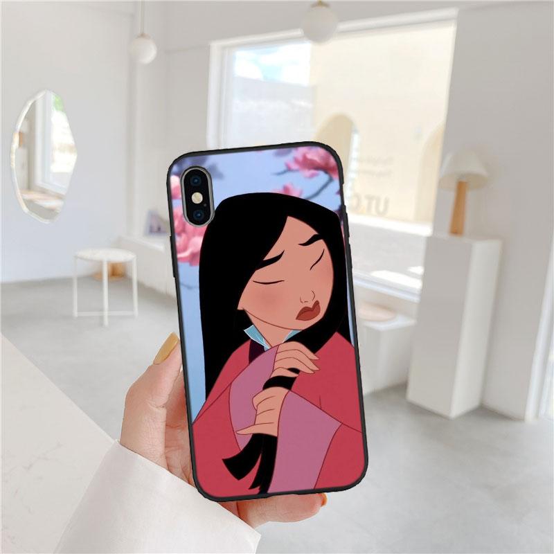 BF83 Mulan Prinzessin Soft Shell Handyhülle für iPhone 16 15 14 13 12 Pro Max Plus Mini