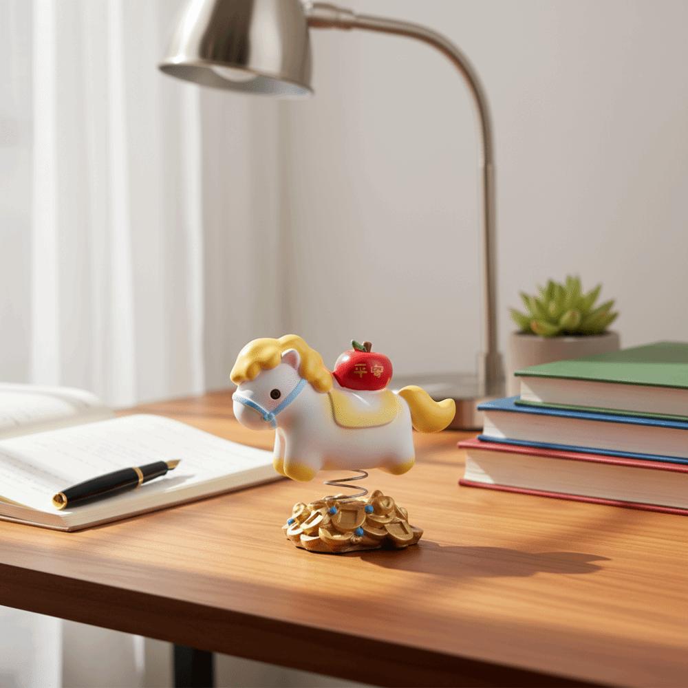 Shake Zodiac Pony Sway Ornaments Cartoon Resin New Year Desktop Ornament Pony Shape Kawaii Zodiac Horse Statue Good Luck