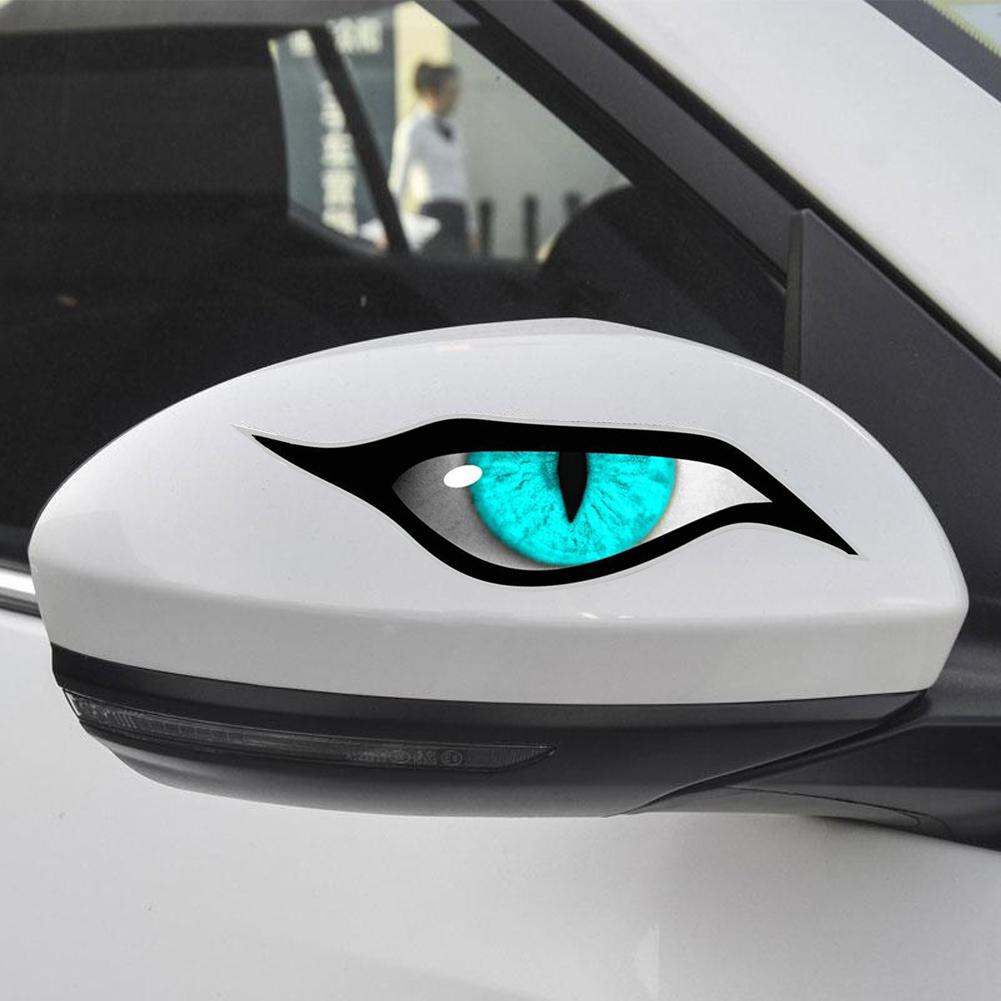 2PCS 3D Stereo Motorcycle Cat's Eyes Sticker Rearview Mirror Decal for Motorbike Auto Decoration Stickers