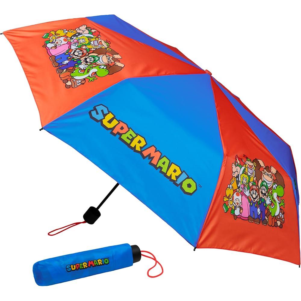 Get Trend Super Mario One Piece Hello Kitty Kids Windproof Travel Umbrella, Multi Super Mario, Fo...
