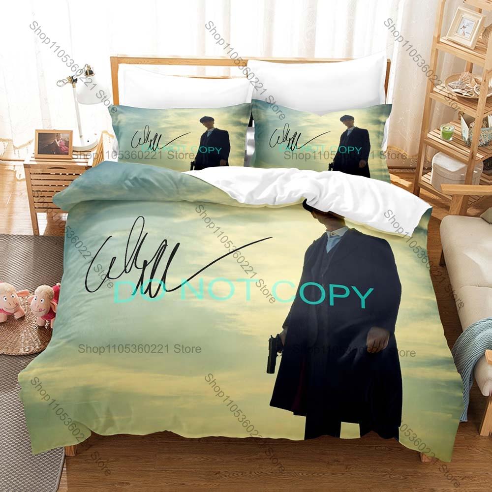 Peaky Blinders TV Series Bedding Set, Duvet Cover + 2 Pillowcases Retro Character Print Bed Sheets for Dorm Decoration