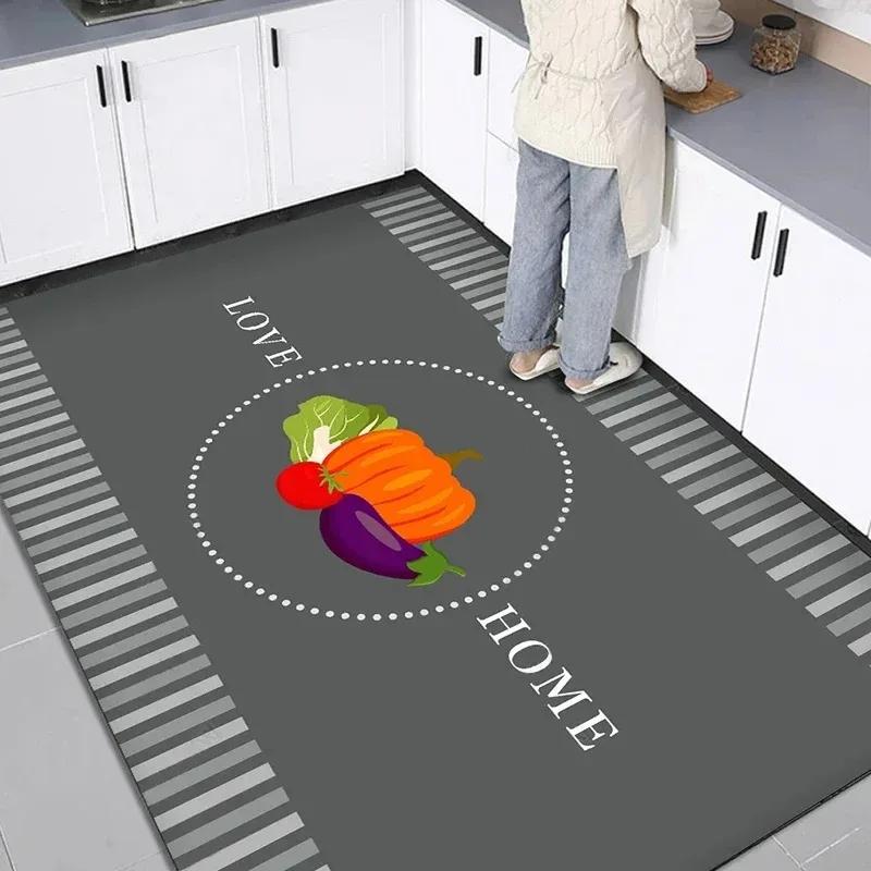 Kitchen Carpet Pvc Floor Mat Waterproof Non-slip Leather Mats Home Decoration Cartoon Rug Large Area Rugs Alfombra Cocina