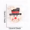 3PCS Christmas Wooden Pendant with LED Light Santa Elk Snowman Pattern Luminous Pendant Christmas Tree Decoration