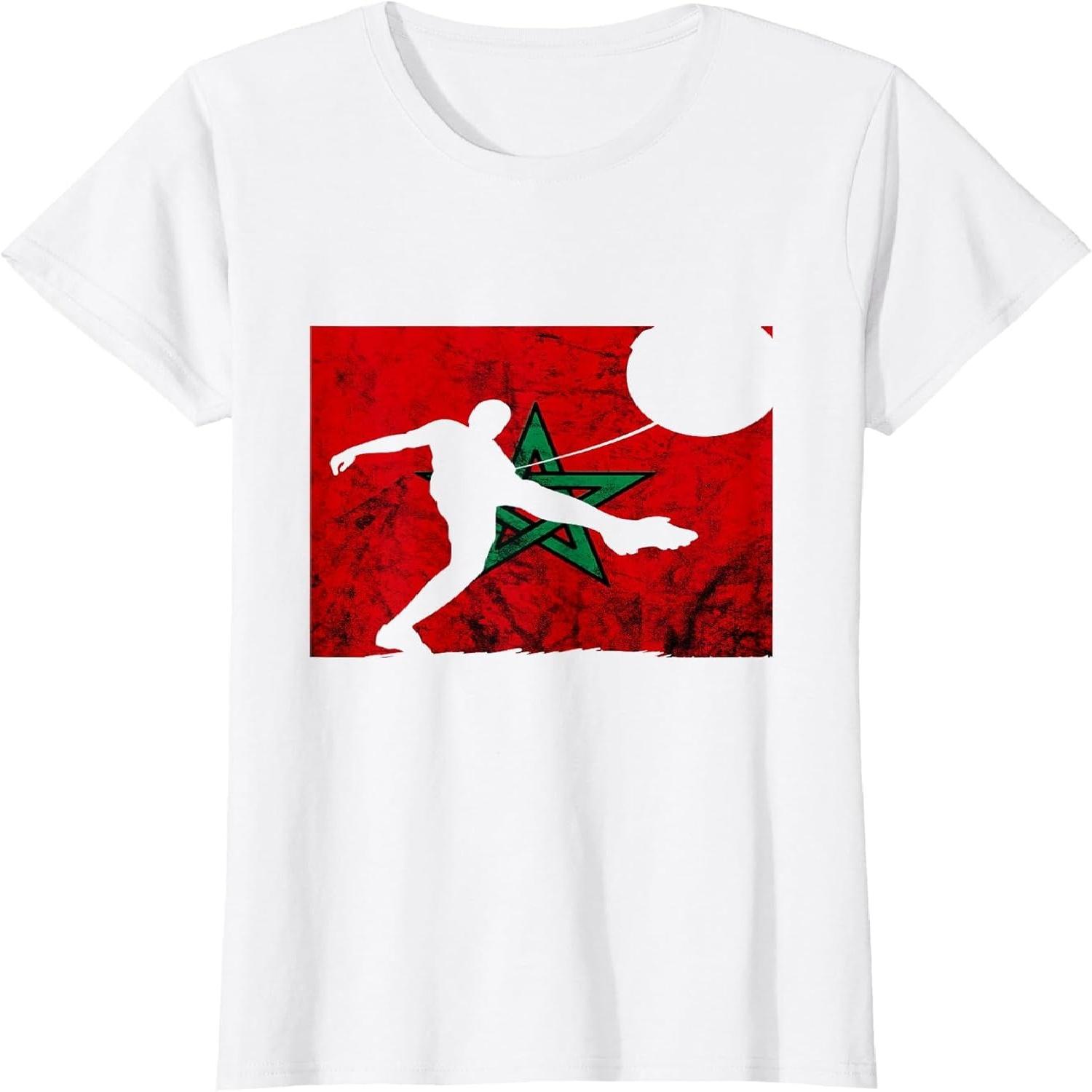 

Morocco Moroccan Pride Player Moroccan Soccer Morocco Flag T-Shirt(1) XXXXXL різнокольоровий