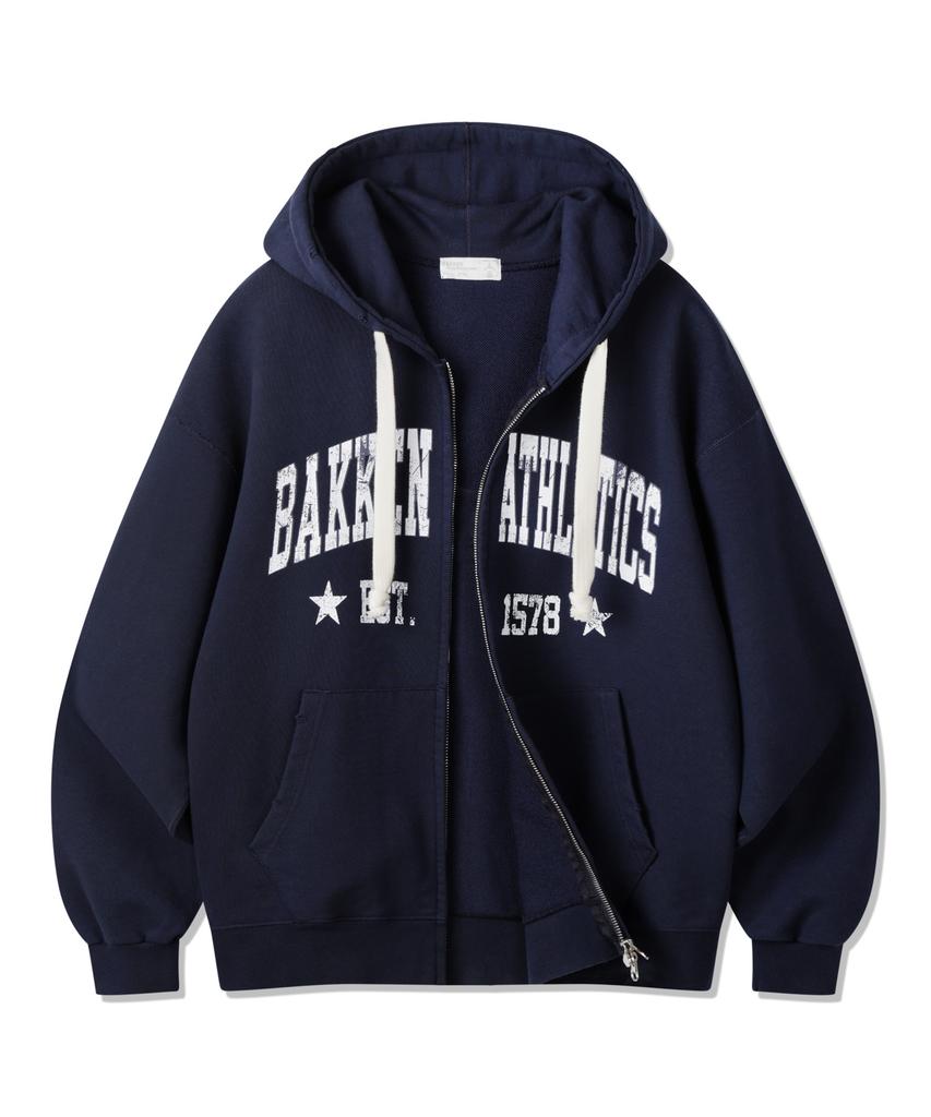 Bakken Athletics Two-Way Zip-Up Hoodie Bk7979_Navy