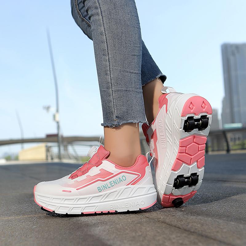 Kid's Four-wheel Sports Shoes Detachable Flat Shoes Children's Skating Roller Skates Shoes for Kids Girl Skate Shoes