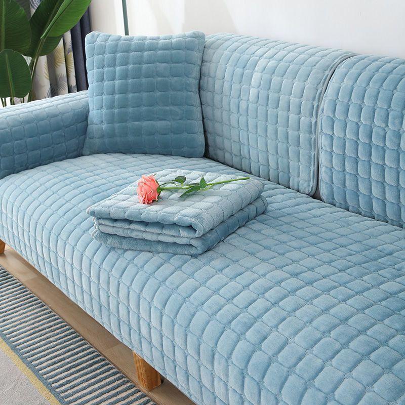 Solid Color Non-slip Sofa Cover Thicken Soft Plush Sofa Cushion Towel for Living Room Furniture Decor Slipcovers Couch Covers