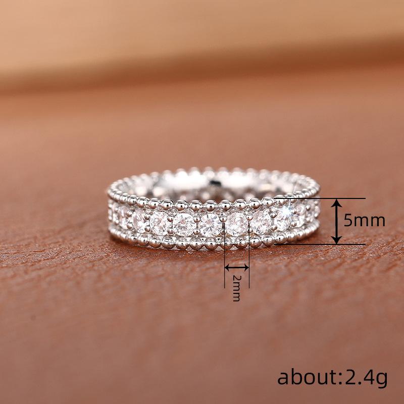Diamond Geometric Ring For Women, Sparkling Temperament French Versatile Jewelry, Fashion Daily Accessories