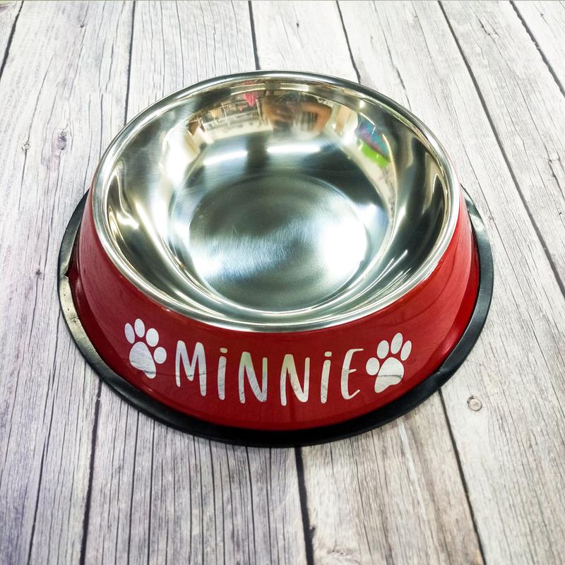 Personalized Stainless Steel Dog Bowl Custom Name Pet Food Feeding Dishes Non-slip Puppy Feeder Bowl with Name Gift for Dog